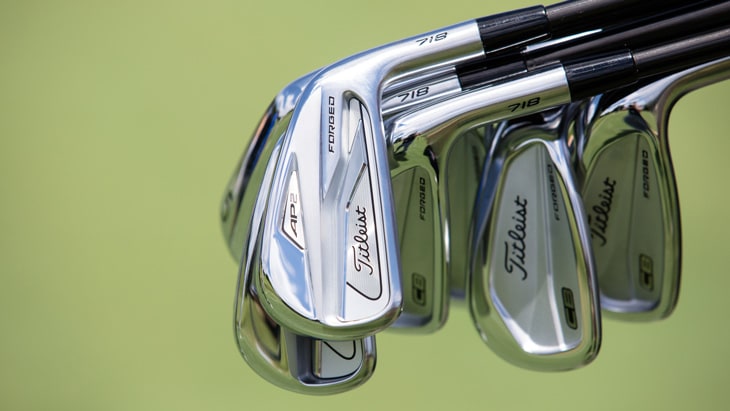 A mixed set of prototype Titleist 718 AP2 and CB i...