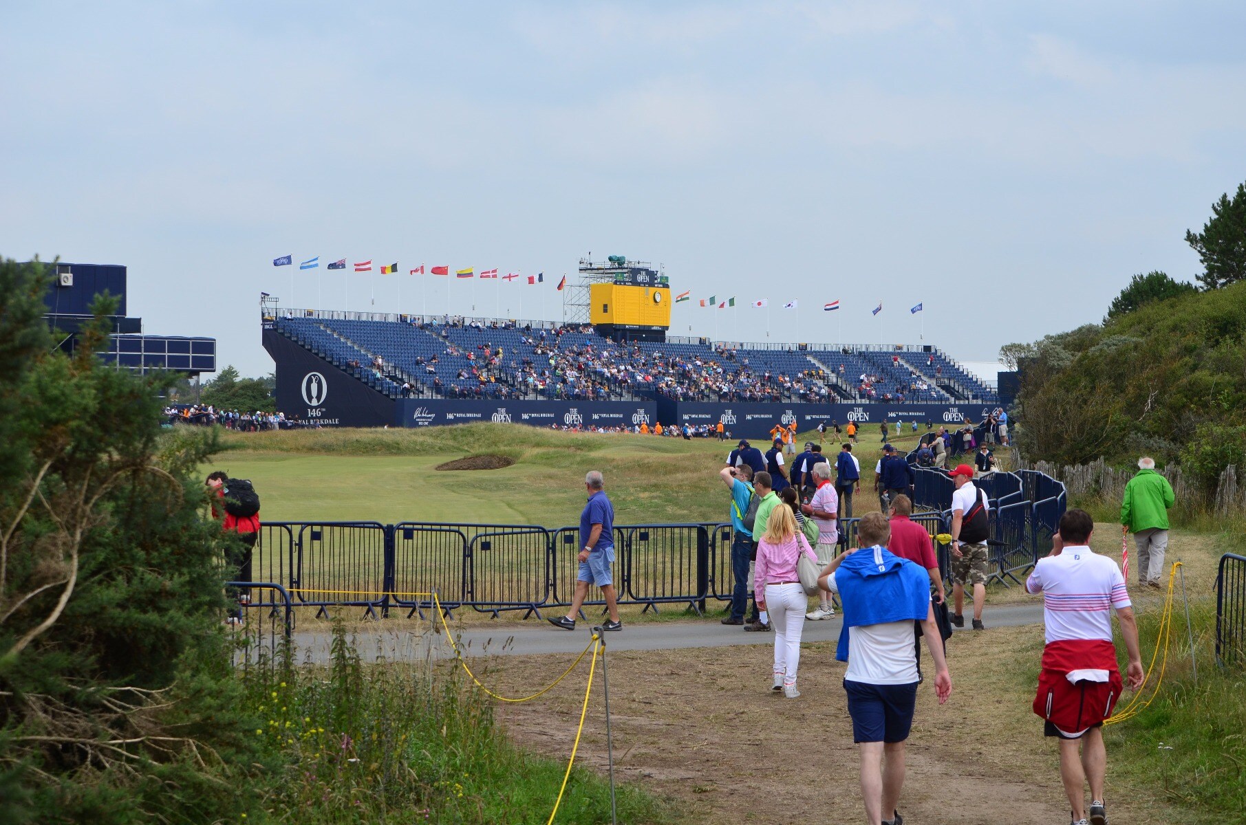 A look down the 18th hole... crowds a plenty