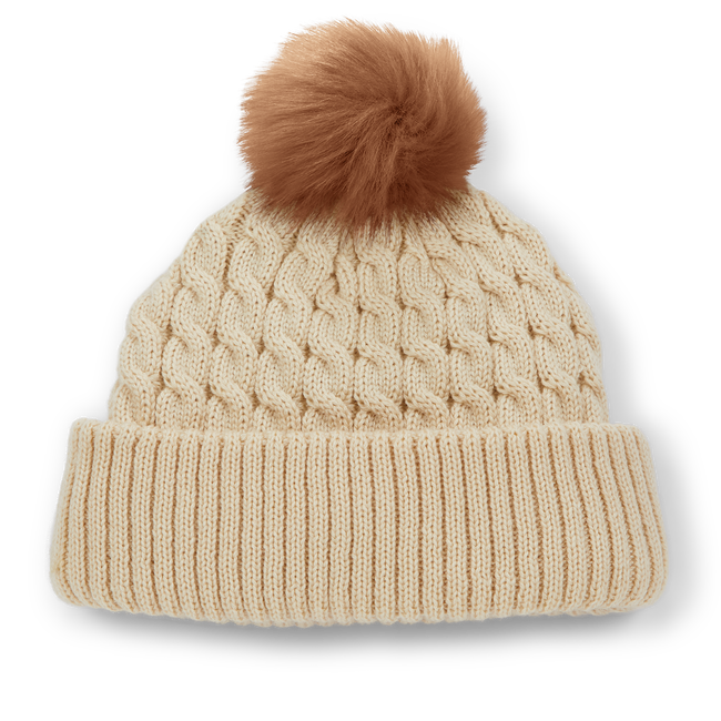 Cable Knit Pom Pom