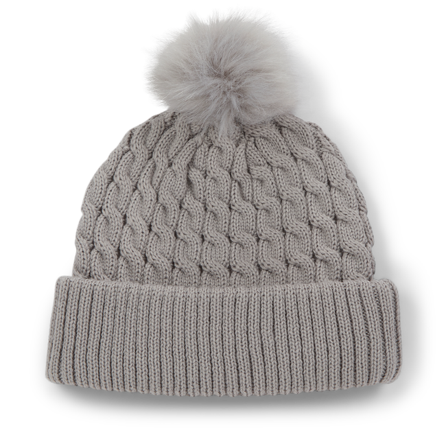 Cable Knit Pom Pom