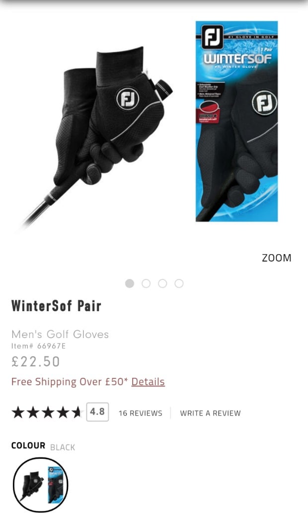 WinterSof or StaSof Winter gloves Golf Gear Team Titleist