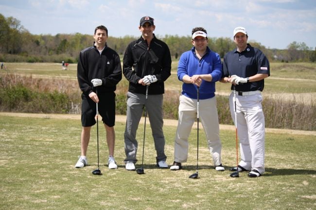The gang on the first tee at Charlotte Links