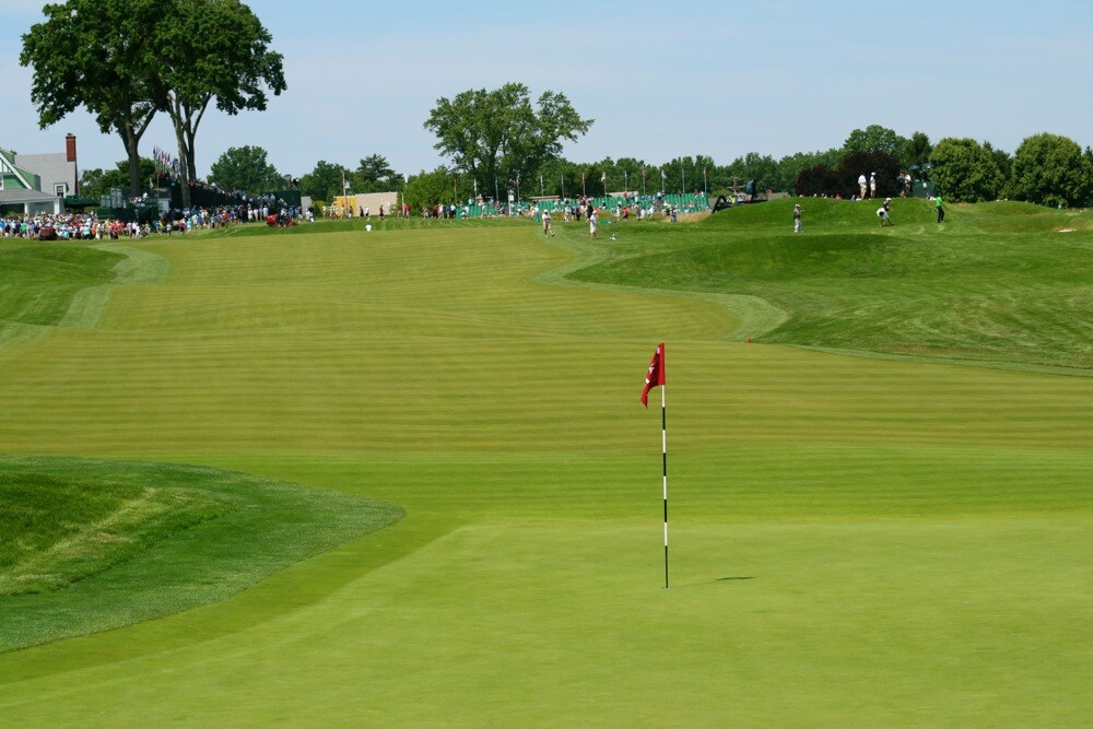 Looking up the 10th fairway. Yes, there are some...