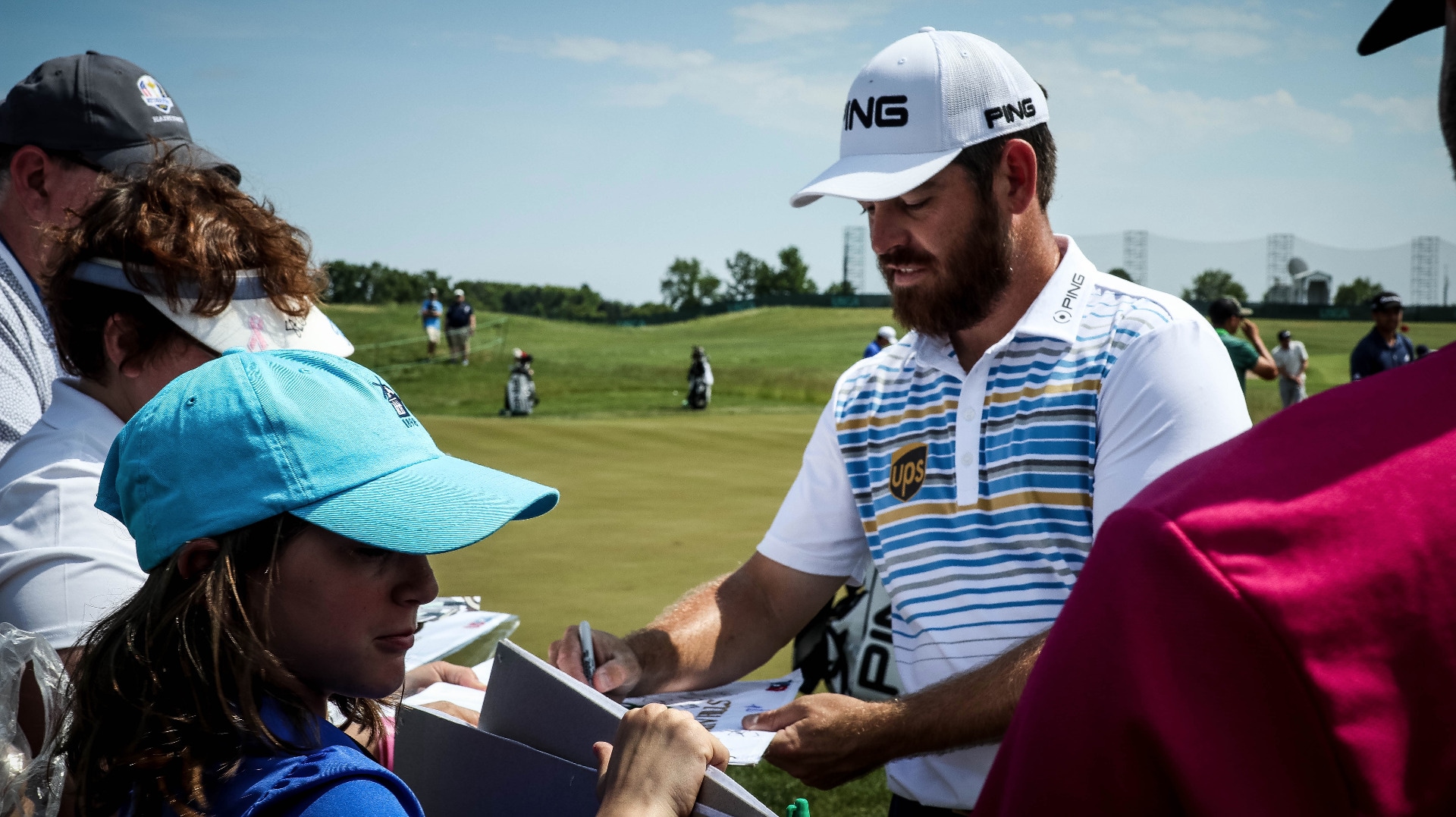 Pro V1x loyalist Louis Oosthuizen pauses his pract...