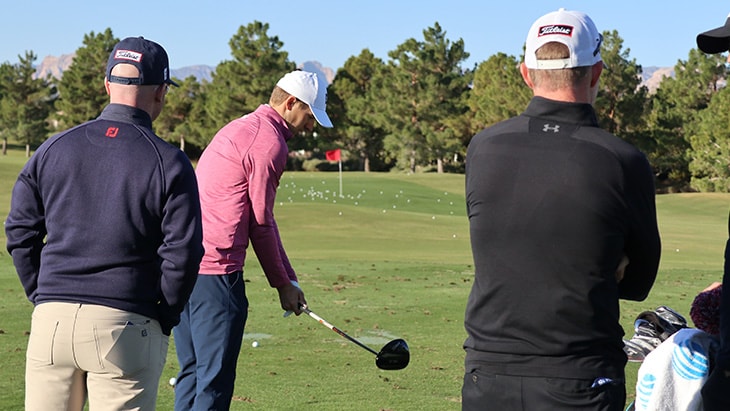 Jordan Spieth arrived on the practice tee with a...