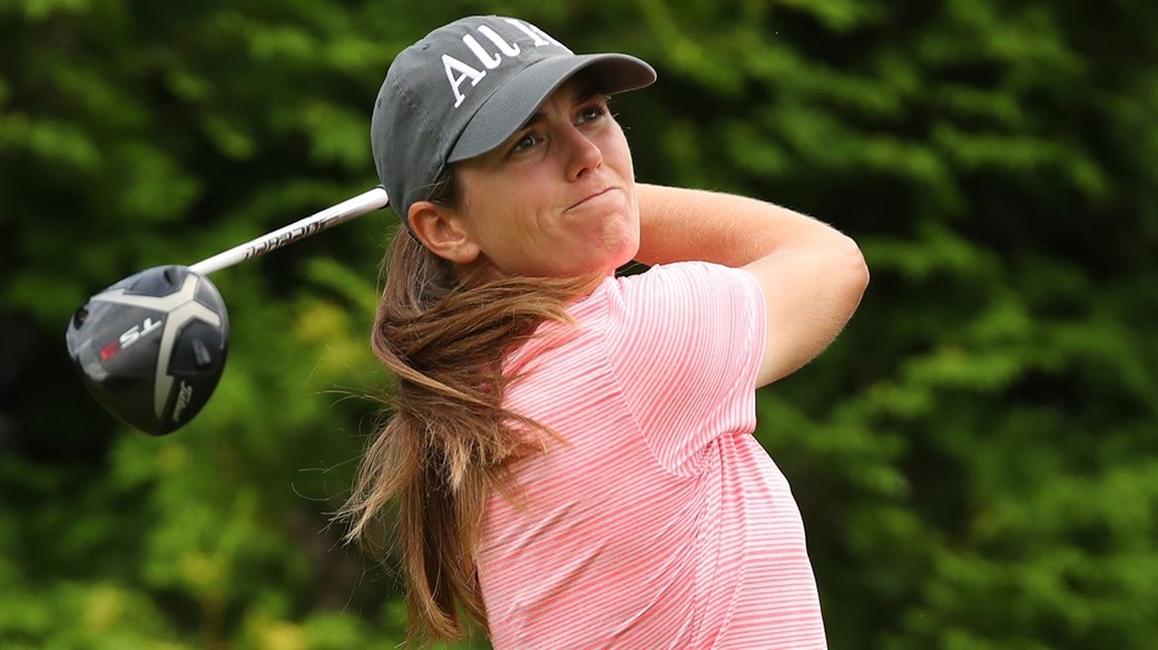 Cydney Clanton tees off with her Titleist TS driver at the DOW Great Lakes Bay Invitational