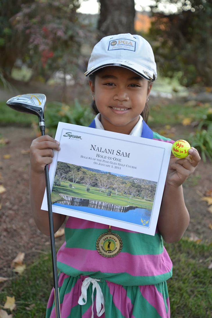 Hole in One by 8 Year Old Nalani at San Diego Junior Amateur Golf Tournament