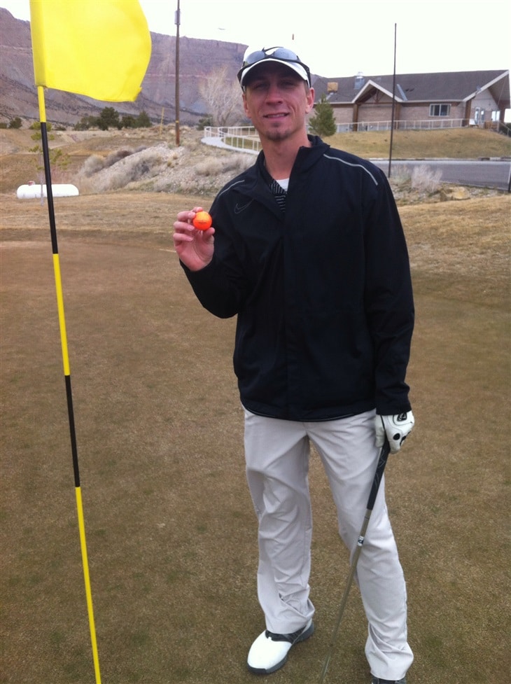 Cameron gets a Hole in One