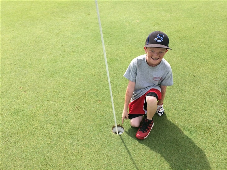 Nine year old hole in one