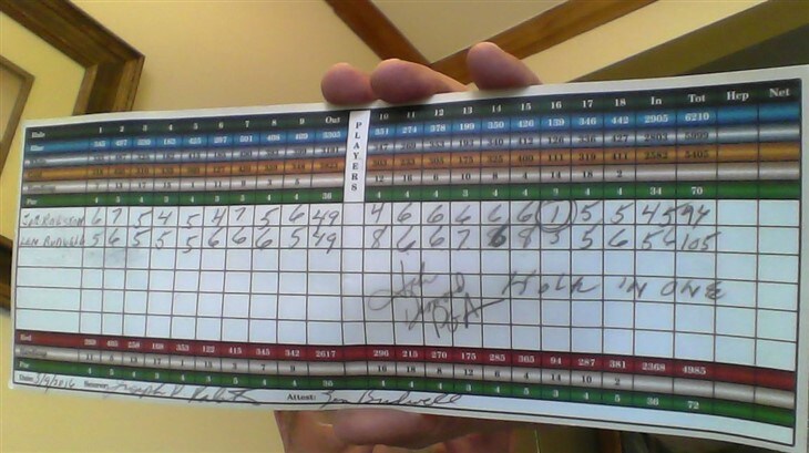 Hole in one at #16 the Bucks Club