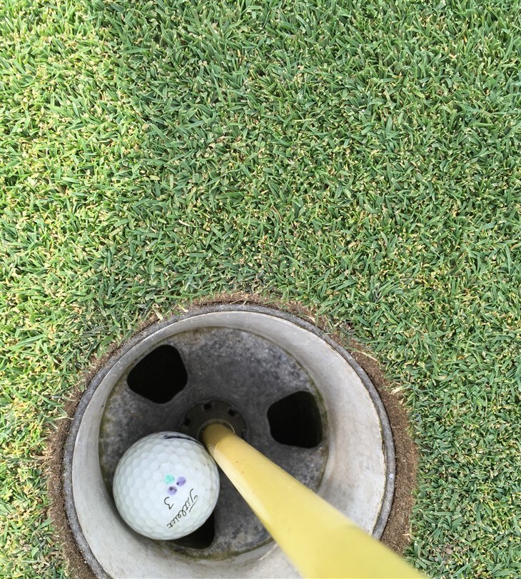 Team Titleist member gets first hole in one.