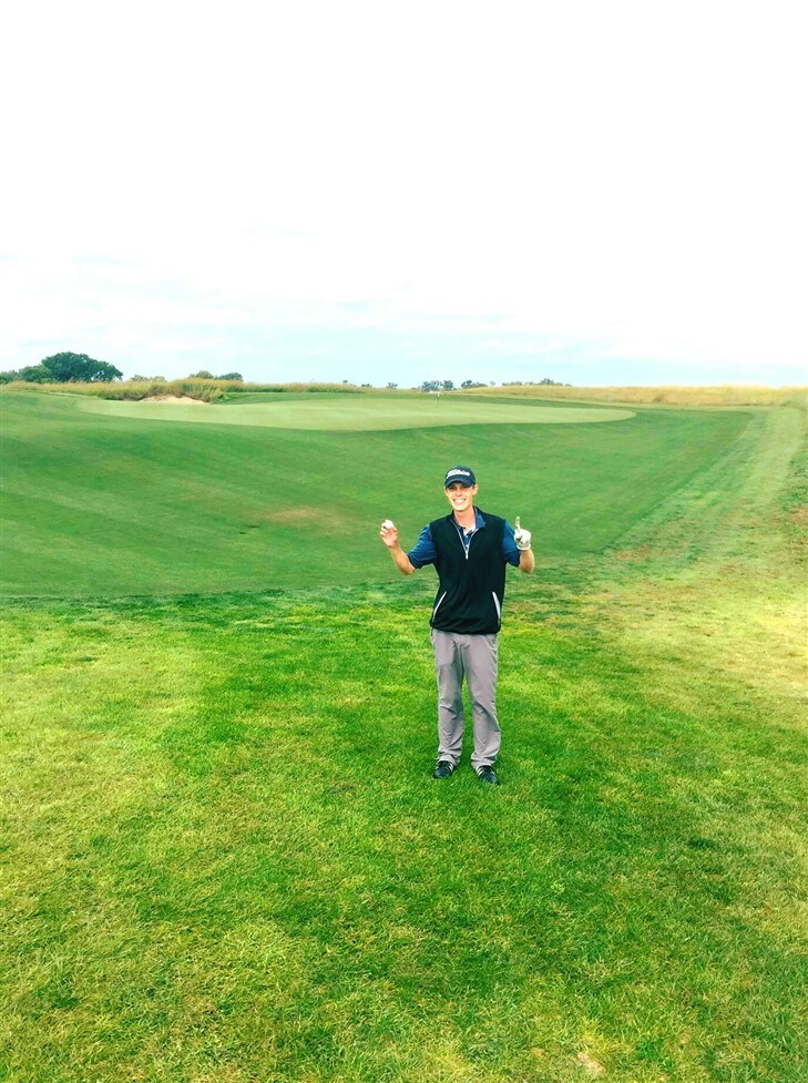 Andrew Schulenberg,  8 iron, 143 yards
