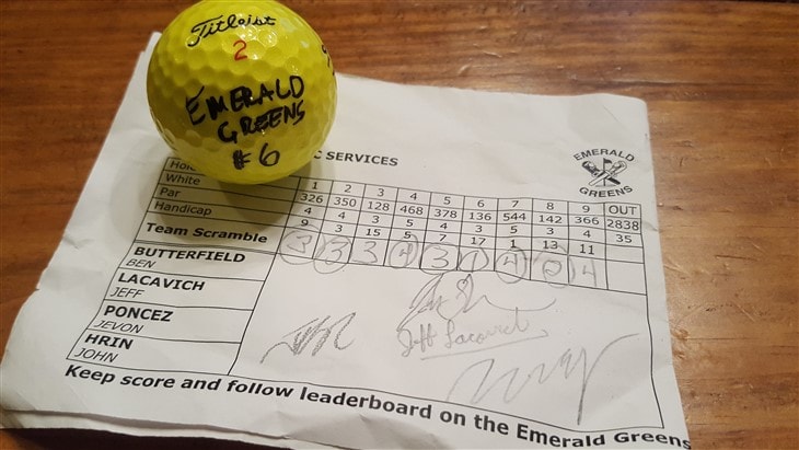 9/18/17 Hole In One - Emerald Greens GC