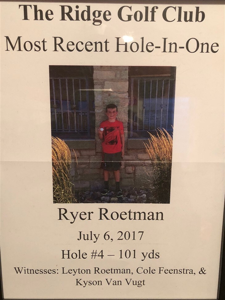 Ryer&#39;s 1st Hole in One