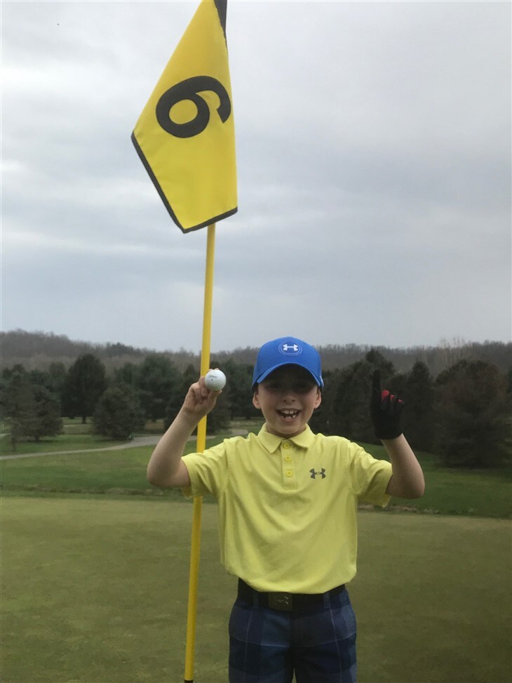 My 8 year old son had his first hole in one