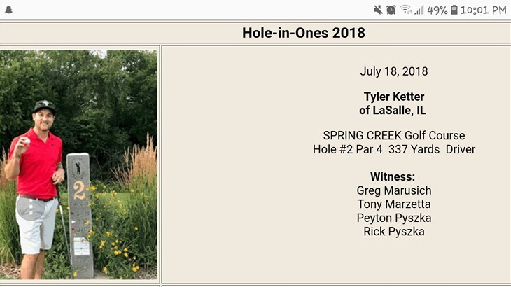 Tyler Ketter- Par 4 337 yard hole in one-ski!!