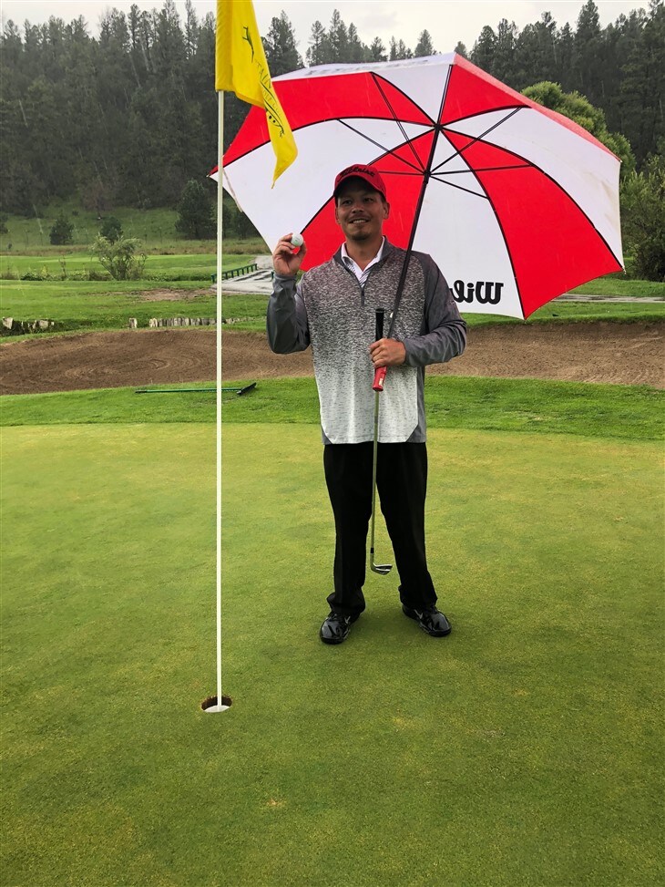 In the rain on the Mountain