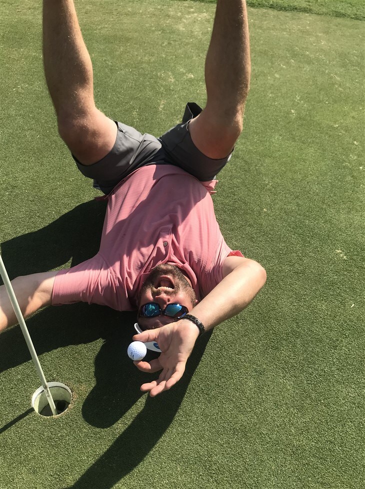 Hole in one on the mule face green