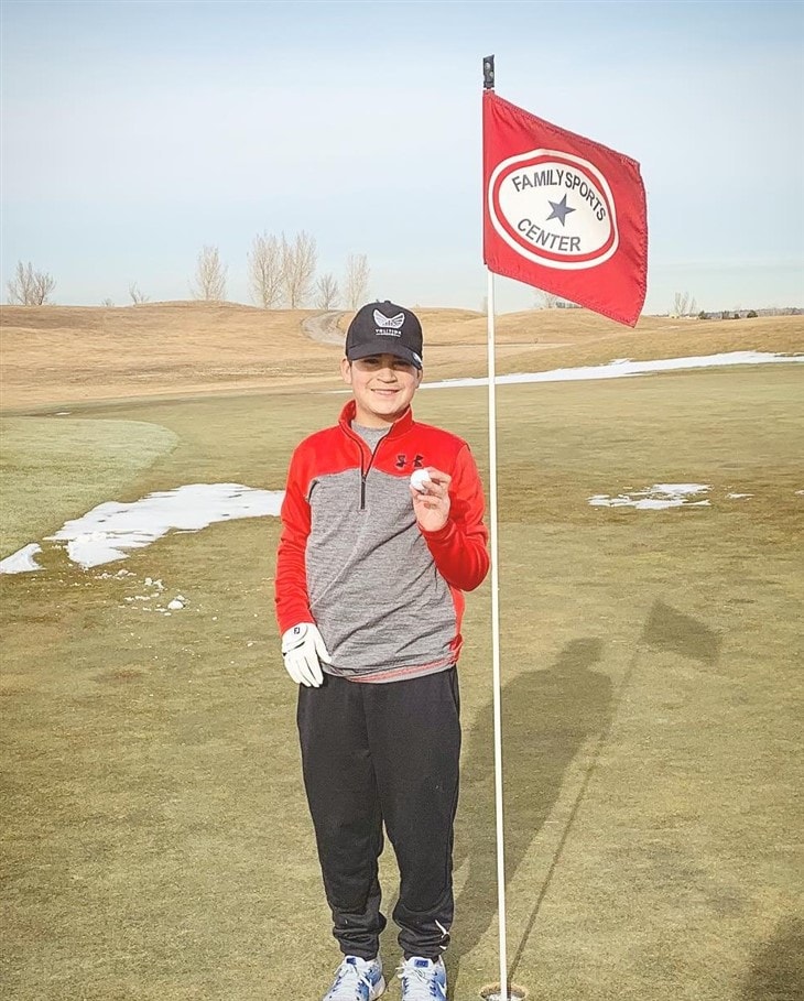 11 year old Gavin Amella makes his 2nd Hole in One!