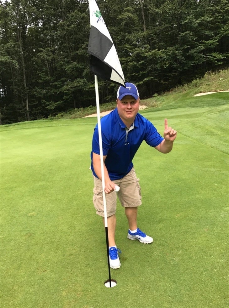 Hole in one on devils drop at treetops resort.
