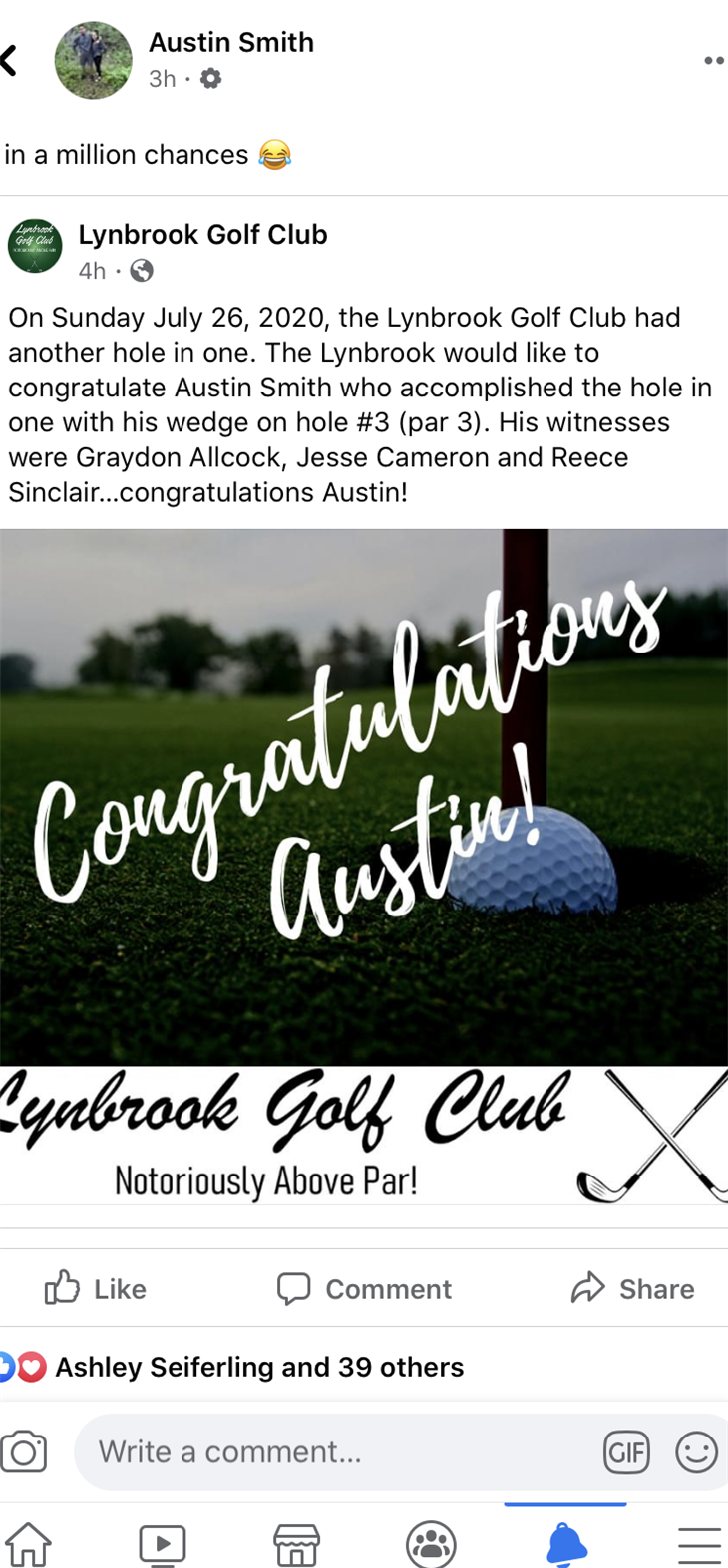 First hole in one!