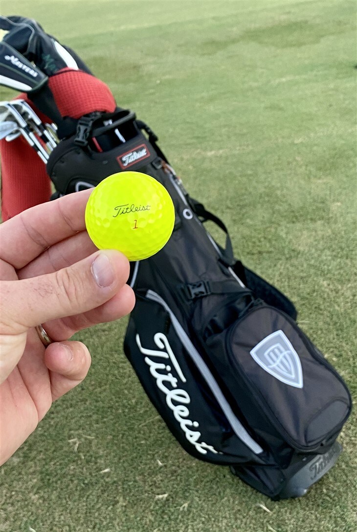 Hole in 1 First round w New Titleist Bag &amp; Yellow Prov1x