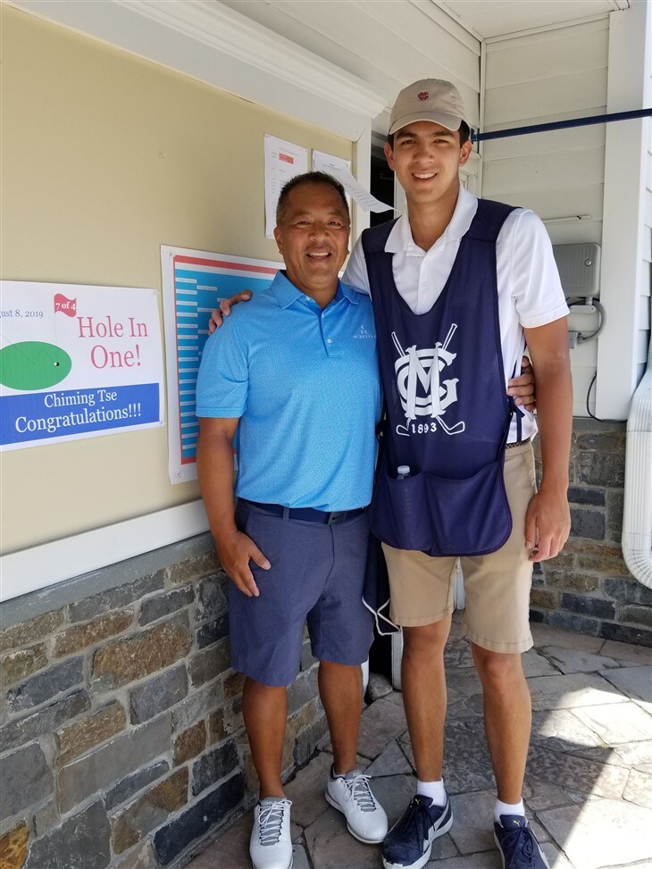 Hole in one with my son.